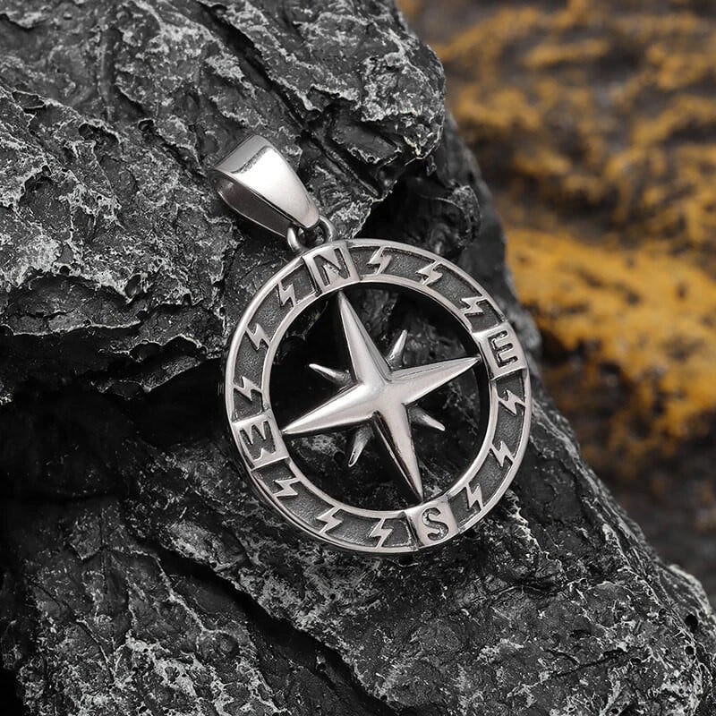 Punk Nordic Ordini kompassi ripats kaelakee meeste moe ratturitele hip hop rock peo ehted