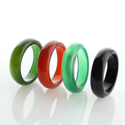 1pc Natural Chalcedony Agate  High Ice Jade Ring  for Women`s Fashion Ring Jewelry