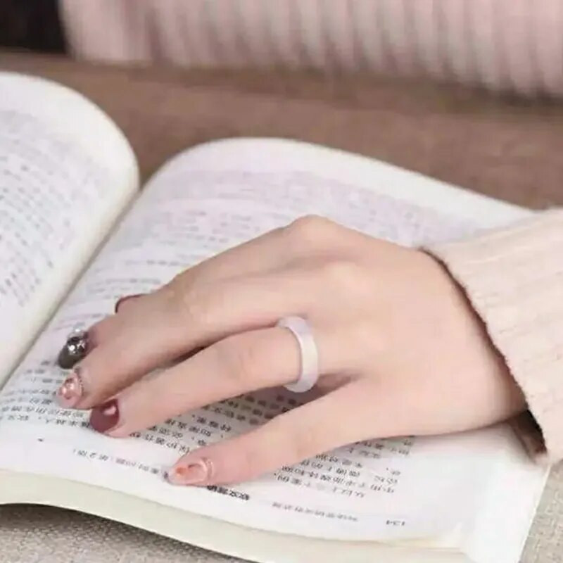 1 vnt natūralaus chalcedono agato aukšto ledo nefrito žiedas, skirtas moteriškiems papuošalams