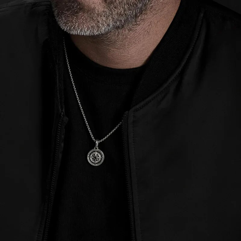 Mood Lihtne Kompass Paar Kaelakeed Meestele Retro Hip Hop Vasest Ripats Kampsun Kett Punk Ehted Aksessuaarid Kingitus