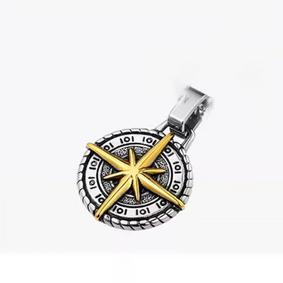 Populaarsed Starlighti ümmarguse kaubamärgiga kaelakeed meestele Retro Hip Hop Compass Ripats Kampsun kett Punk Ehted Aksessuaarid Kingitused