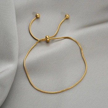 Висококачествен дизайн Издърпваща се регулируема гривна от титаниева стомана Златен цвят змийска верига Гривна за жени Момиче Мъже Мъниста Бижута
