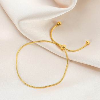 Υψηλής ποιότητας Σχεδίαση από ατσάλι τιτανίου Ρυθμιζόμενο βραχιόλι χρυσό χρώμα με αλυσίδα φιδιού για γυναίκες Κορίτσι Ανδρικές χάντρες Κοσμήματα
