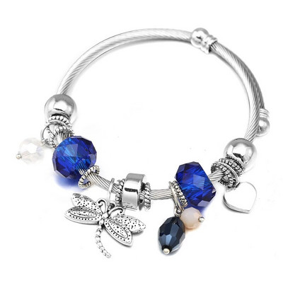 Uus Dragonfly roostevabast terasest trendikas pärlitega käevõru ehted 6 värvi suletavad käevõrud naiste käevõru Lihtsus aksessuaarid