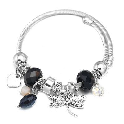 Uus Dragonfly roostevabast terasest trendikas pärlitega käevõru ehted 6 värvi suletavad käevõrud naiste käevõru Lihtsus aksessuaarid