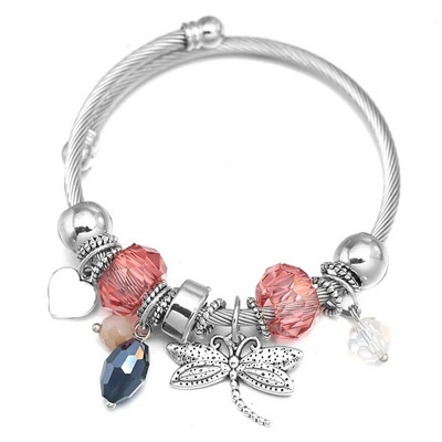 Uus Dragonfly roostevabast terasest trendikas pärlitega käevõru ehted 6 värvi suletavad käevõrud naiste käevõru Lihtsus aksessuaarid