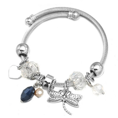 Uus Dragonfly roostevabast terasest trendikas pärlitega käevõru ehted 6 värvi suletavad käevõrud naiste käevõru Lihtsus aksessuaarid