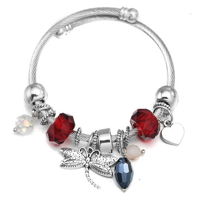 Uus Dragonfly roostevabast terasest trendikas pärlitega käevõru ehted 6 värvi suletavad käevõrud naiste käevõru Lihtsus aksessuaarid