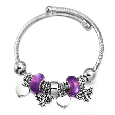 Uus Dragonfly roostevabast terasest trendikas pärlitega käevõru ehted 6 värvi suletavad käevõrud naiste käevõru Lihtsus aksessuaarid