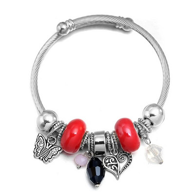 Uus Dragonfly roostevabast terasest trendikas pärlitega käevõru ehted 6 värvi suletavad käevõrud naiste käevõru Lihtsus aksessuaarid