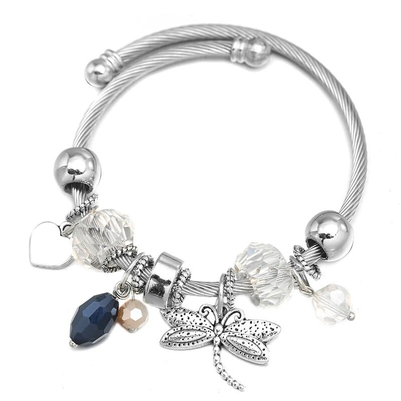 Uus Dragonfly roostevabast terasest trendikas pärlitega käevõru ehted 6 värvi suletavad käevõrud naiste käevõru Lihtsus aksessuaarid