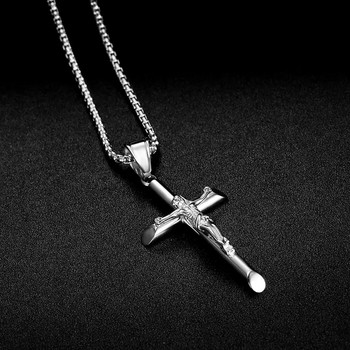 Ανοξείδωτο ατσάλι Titanium God Jesus Cross Hip Hop Κρεμαστό γιακά Αλυσίδες Κολιέ για Άντρες Γυναίκες Φίλοι Δώρο Κοσμήματα