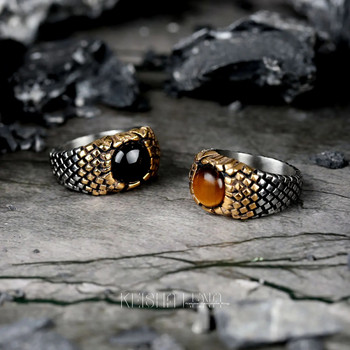 Τα νεότερα φυσικά οβάλ δαχτυλίδια Tiger Eye για γυναίκες Πέτρινο δαχτυλίδι από ανοξείδωτο ατσάλι αντίκες επάργυρο Fashion Jewelry Factory χονδρική