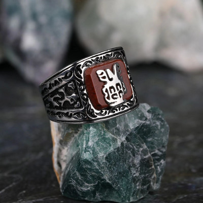 Lahedate asjade hulgimüük meeste sõrmused roostevabast terasest punasest soomuskilbist templirüütlite ristisõduri sõrmus punk ehted