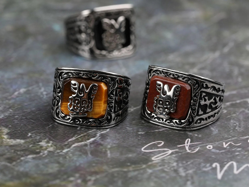 Lahedate asjade hulgimüük meeste sõrmused roostevabast terasest punasest soomuskilbist templirüütlite ristisõduri sõrmus punk ehted