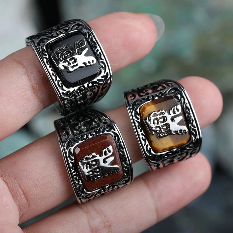 Lahedate asjade hulgimüük meeste sõrmused roostevabast terasest punasest soomuskilbist templirüütlite ristisõduri sõrmus punk ehted