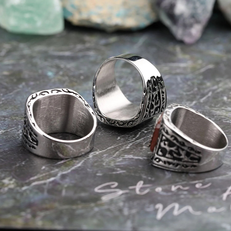 Lahedate asjade hulgimüük meeste sõrmused roostevabast terasest punasest soomuskilbist templirüütlite ristisõduri sõrmus punk ehted