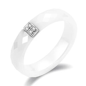 Arany színű csillag női gyűrűk Bling CZ strassz 4 mm sima fekete fehér kerámia gyűrűk ékszerek esküvői évfordulós ajándék