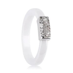 Arany színű csillag női gyűrűk Bling CZ strassz 4 mm sima fekete fehér kerámia gyűrűk ékszerek esküvői évfordulós ajándék