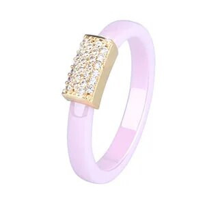 Arany színű csillag női gyűrűk Bling CZ strassz 4 mm sima fekete fehér kerámia gyűrűk ékszerek esküvői évfordulós ajándék