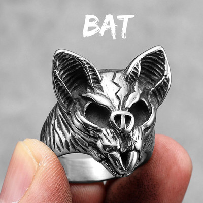 Nahkhiire sõrmus 316L roostevabast terasest meeste sõrmused Öö tige palgamõrvar Rocki räpipidu, meessoost poiss-sõbra ehted, parim kingitus