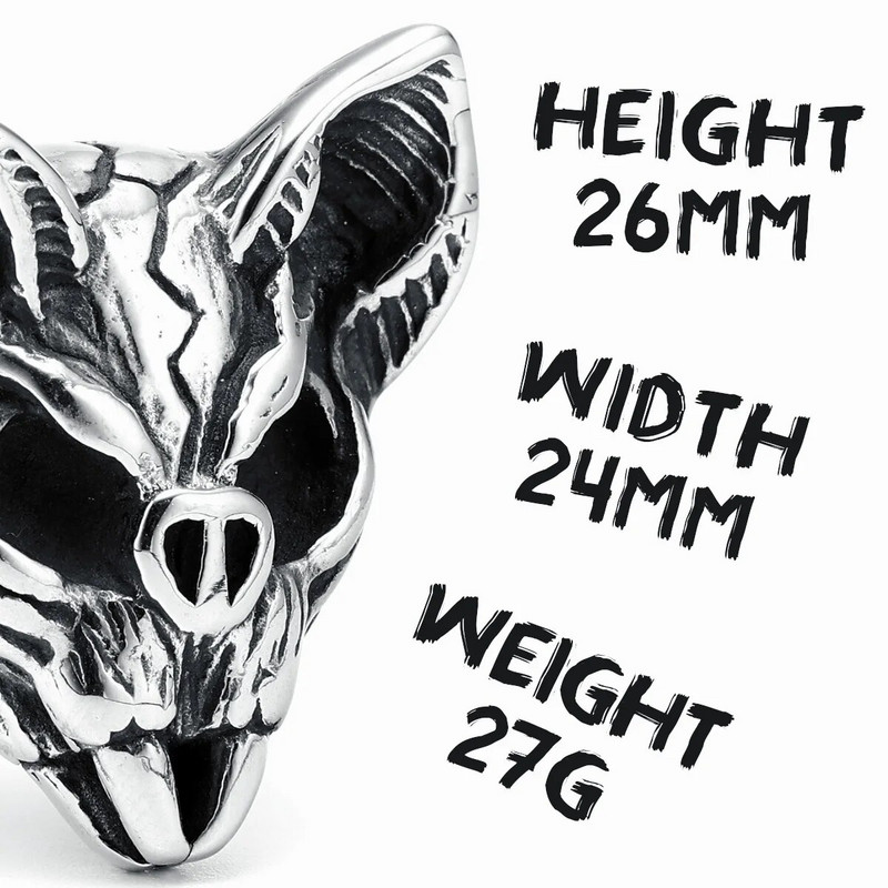 Nahkhiire sõrmus 316L roostevabast terasest meeste sõrmused Öö tige palgamõrvar Rocki räpipidu, meessoost poiss-sõbra ehted, parim kingitus