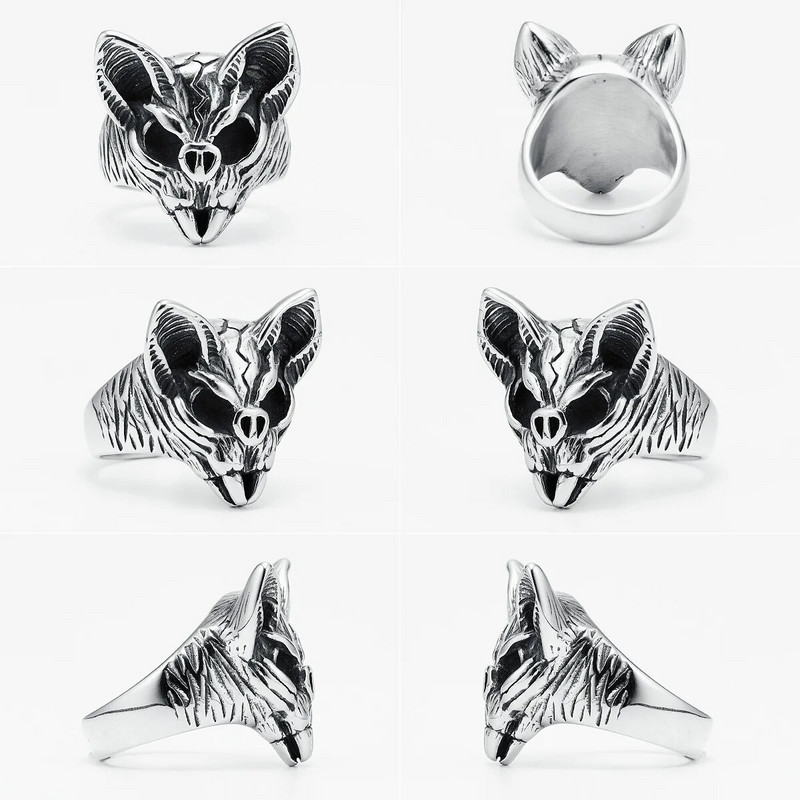 Nahkhiire sõrmus 316L roostevabast terasest meeste sõrmused Öö tige palgamõrvar Rocki räpipidu, meessoost poiss-sõbra ehted, parim kingitus