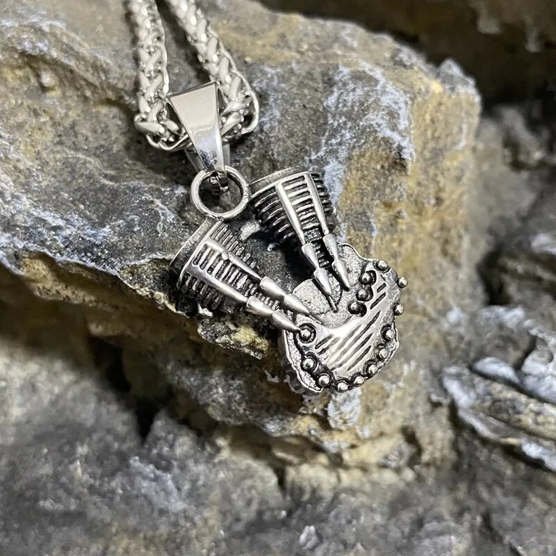 Moodne mootoriga roostevabast terasest ripats meestele kingitus vana mootorratta punk unisex kaelakee meestele ehted puusa metalli hulgimüük