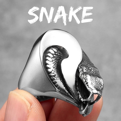 Tekervényes kígyó gyűrű, rozsdamentes acél férfi gyűrűk egyedi punk absztrakt Riker számára Férfi Divat Ékszerek Kiegészítők Ajándék szállítás
