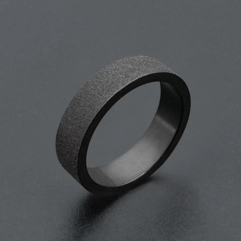 Обикновен 3 мм 5 мм дамски мъжки двоен черен титаниев пръстен с матиран пръстен Бижута за мъжки сватбени халки Подарък