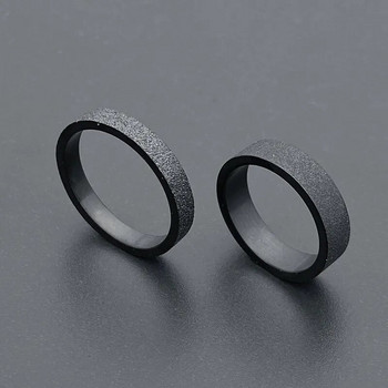 Απλό 3mm 5mm Γυναικείο Ανδρικό Δαχτυλίδι Μαύρο Δαχτυλίδι Τιτανίου Ματ Φινίρισμα Δαχτυλίδι Δαχτυλίδι Δώρο για αντρικές μπάντες γάμου