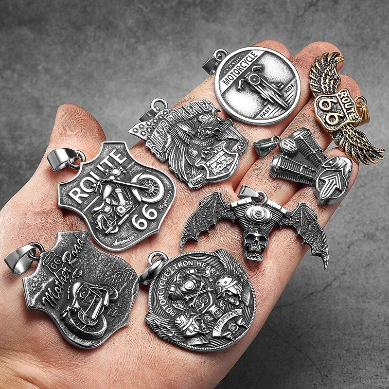 Motociklistički motor Muške ogrlice od nehrđajućeg čelika privjesak lančić jahač punk rock biciklist ženski nakit dodaci pokloni veleprodaja