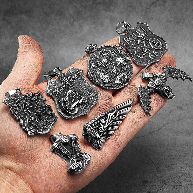 Motociklistički motor Muške ogrlice od nehrđajućeg čelika privjesak lančić jahač punk rock biciklist ženski nakit dodaci pokloni veleprodaja