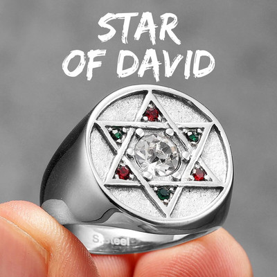 Saalomoni täht Taaveti Meeste Sõrmused Roostevabast terasest Naiste Ehted Punk Uus In Rock Lahedad asjad Moeaksessuaarid Kingituste hulgimüük