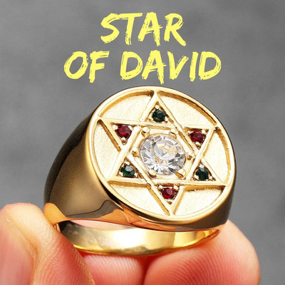 Saalomoni täht Taaveti Meeste Sõrmused Roostevabast terasest Naiste Ehted Punk Uus In Rock Lahedad asjad Moeaksessuaarid Kingituste hulgimüük