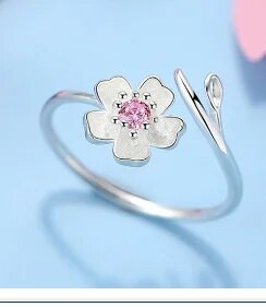 Vintage karikakra lilledega sõrmused naistele korea stiilis reguleeritava avaga sõrmega sõrmus pruudi pulma kihlusavaldus ehted Gif