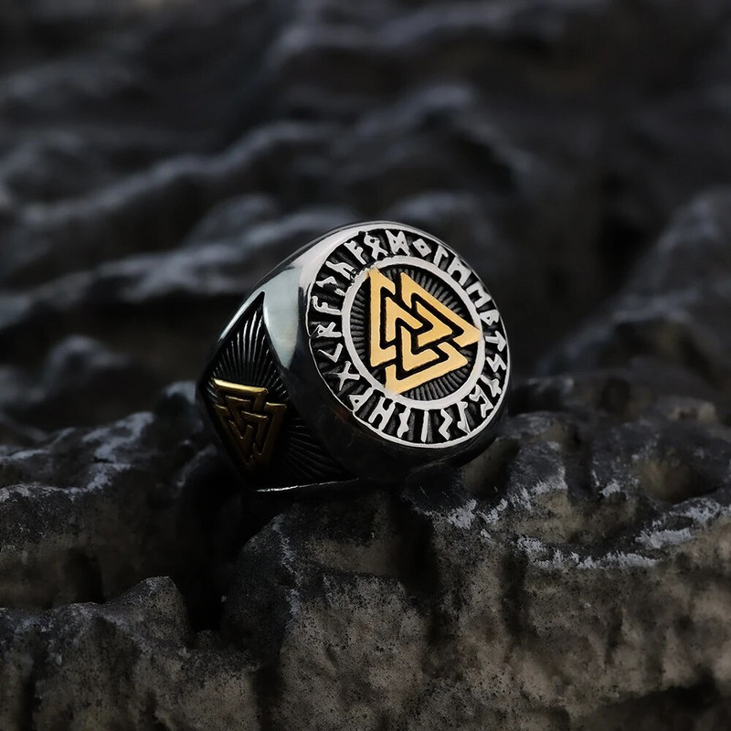 Euroopa ja Ameerika ehted titaanterasest Viking kirjasõrmus retro trendikas meeste isikupärastatud punk roostevabast terasest sõrmus