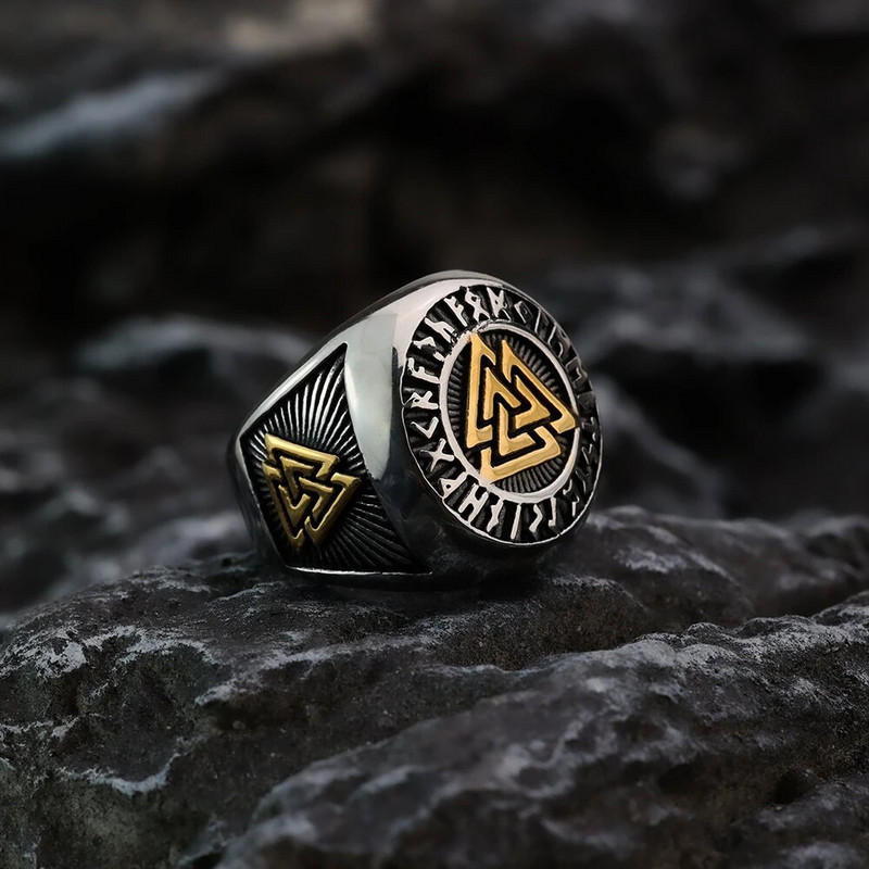 Euroopa ja Ameerika ehted titaanterasest Viking kirjasõrmus retro trendikas meeste isikupärastatud punk roostevabast terasest sõrmus