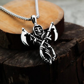 Eiropas un Amerikas stila hip-hop Retro Reaper sirpjveida nerūsējošā tērauda vīriešu kulons Helovīna dāvana