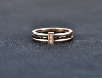 AENINE Trendy Mosaic CZ Crystal Rose Gold Δαχτυλίδι αρραβώνων Κοσμήματα Βέρες από ανοξείδωτο ατσάλι για γυναίκες Anneau AR18001