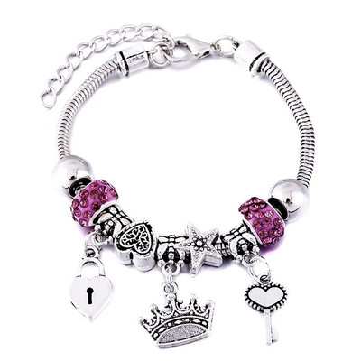 Mood Glamuur käevõru ehted 6 värvi metallist homaari pandla maokett helmestega käevõrud naistele suvekäevõru romantiline kingitus