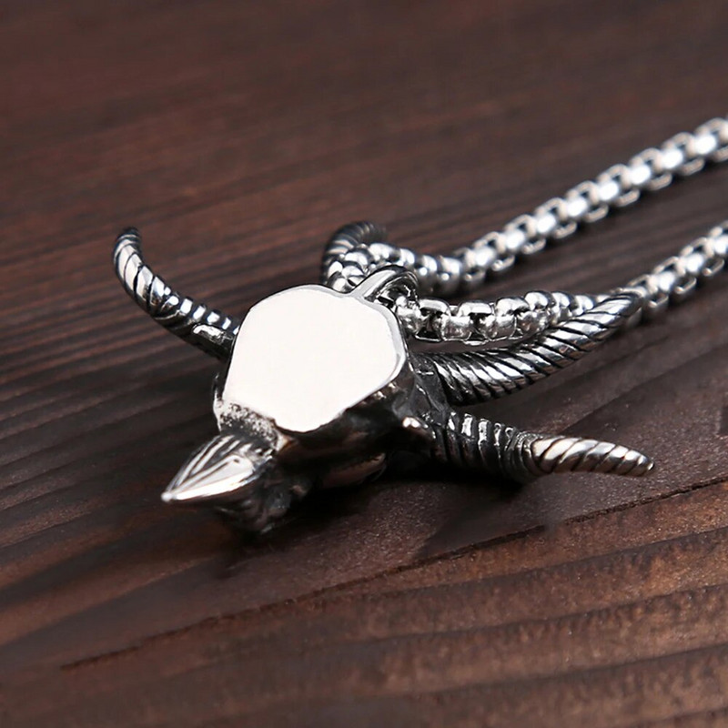 Modna ogrlica s privjeskom od nehrđajućeg čelika s kozjom glavom za muškarce Vintage punk pentagram Pan Bog s lubanjom Ogrlice Amulet Nakit Pokloni