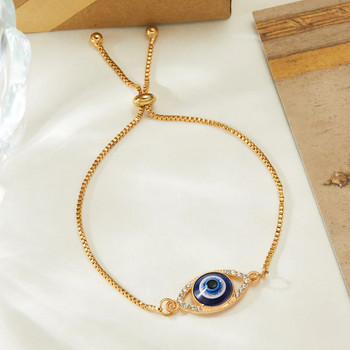 Νέο Μόδα Βραχιόλι Μπλε Κακό Μάτι Γυναικείο Χρυσό Χρώμα Ασημί Χρώμα Ρυθμιζόμενη Τυχερή Αλυσίδα Ζιργκόν Βραχιόλι Κοσμήματα