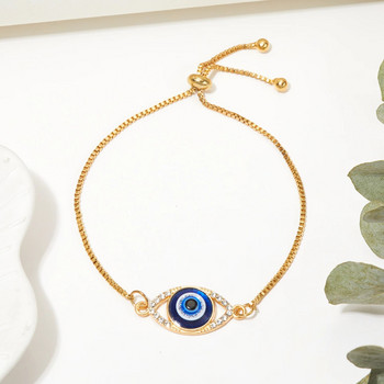 Νέο Μόδα Βραχιόλι Μπλε Κακό Μάτι Γυναικείο Χρυσό Χρώμα Ασημί Χρώμα Ρυθμιζόμενη Τυχερή Αλυσίδα Ζιργκόν Βραχιόλι Κοσμήματα