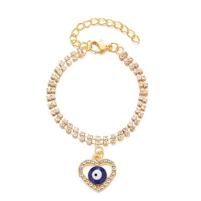 Uus moodne sinine kurja silma käevõru naistele kullavärvi hõbedase värviga reguleeritav õnnekett tsirkoonist käevõru ehete tarvik