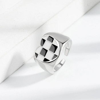 New Arrival Romantic Cheerboard Love Heart Design Επιπλατινωμένο Lover Couple Rings Κοσμήματα για Γυναικείες Ανδρικά Δώρα No Fade