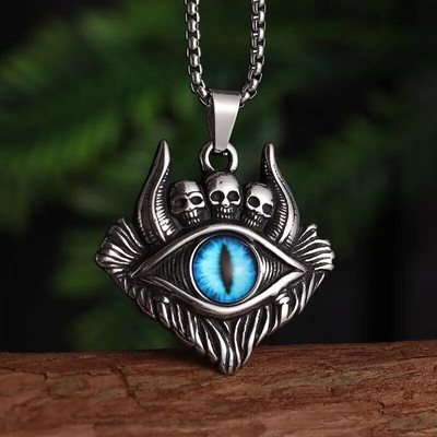 Ingel Saatan Kitsepea Deemoni silmade ripats kaelakee Vintage gooti punk meeste ehteaksessuaar