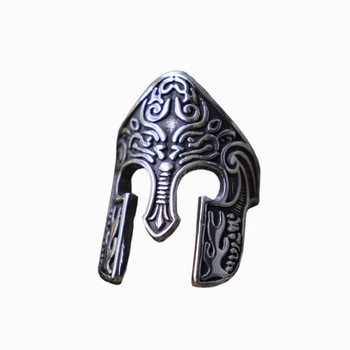 Δαχτυλίδι κράνους Man Viking Warrior Scandinavian Pagan Norse Rune Spartan Mask Κράνος Δαχτυλίδι για άνδρες Τοτέμ κοσμήματα