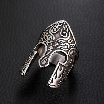 Човек викинг воин шлем пръстен скандинавска езическа скандинавска руна спартанска маска шлем пръстени за мъже тотем амулет бижута