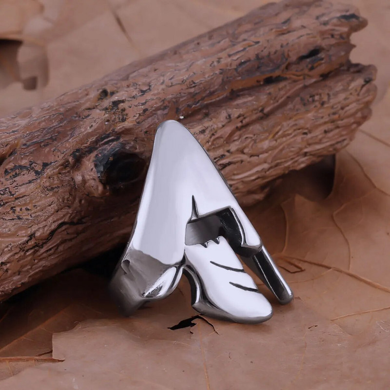 Vikinzi od nehrđajućeg čelika Sjajna maska Prsten Muška osobnost Punk Hip Hop Sparta Oblik štitnika za lice Prsten Nakit Prsten Poklon